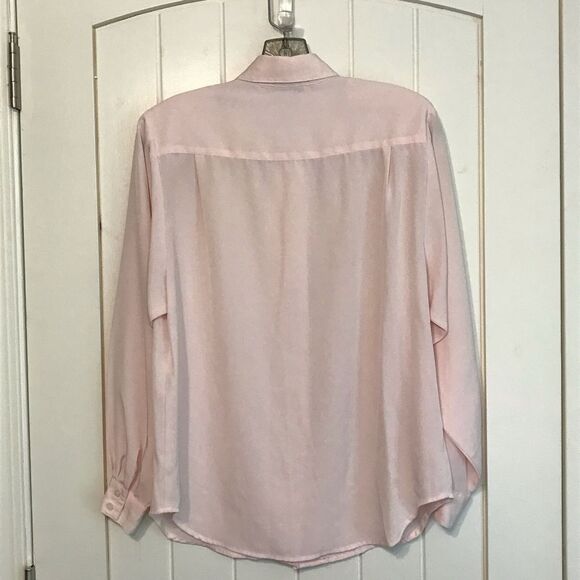 Vintage David Matthew Long Sleeve Collared Button Front Secretary Blouse Size 8 - Picture 5 of 7